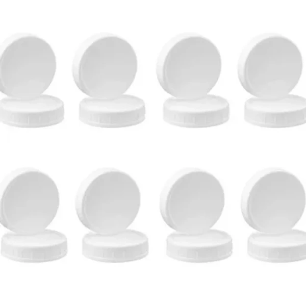 Lids regular mouth 70mm plain white plastic for mason jars